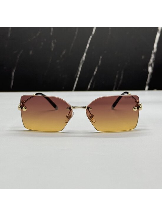 Tiffany & Co TF3088 618978 Brown Gold Rimless Women Sunglasses Authentic NEW main image 13